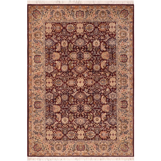 Beautiful 1990's Pak-Persian Red/Taupe Wool Rug - 6'2'' X 9'1'' For Sale - Image 9 of 9