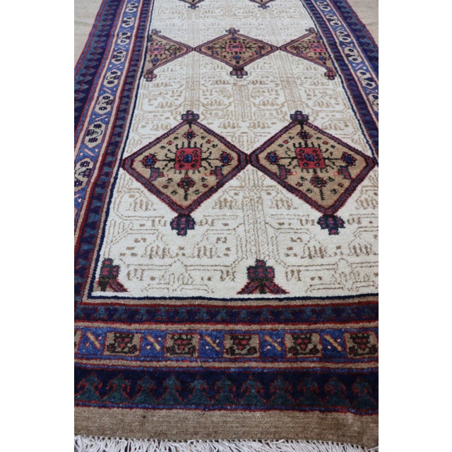 Antique Persian Serab Serapi Carpet, 4'6" X 10'4" For Sale - Image 9 of 13