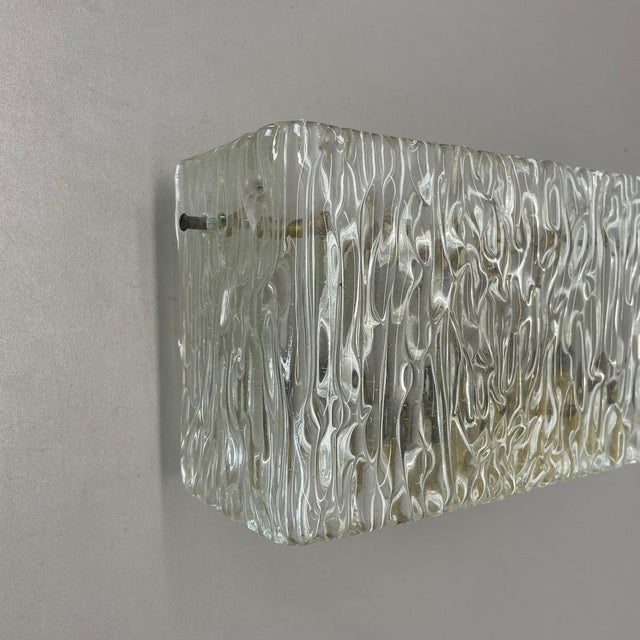 1960s Large Vintage Hollywood Regency Ice Glass Wall Light by J.T. Kalmar, 1950s For Sale - Image 5 of 18