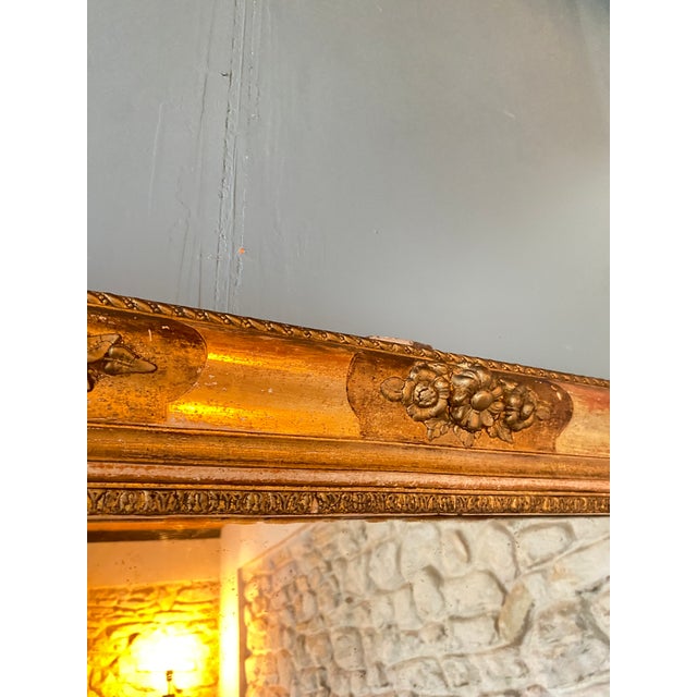 Traditional Antique Empire Stucco and Gilt Wood Mirror, 1800s For Sale - Image 3 of 11