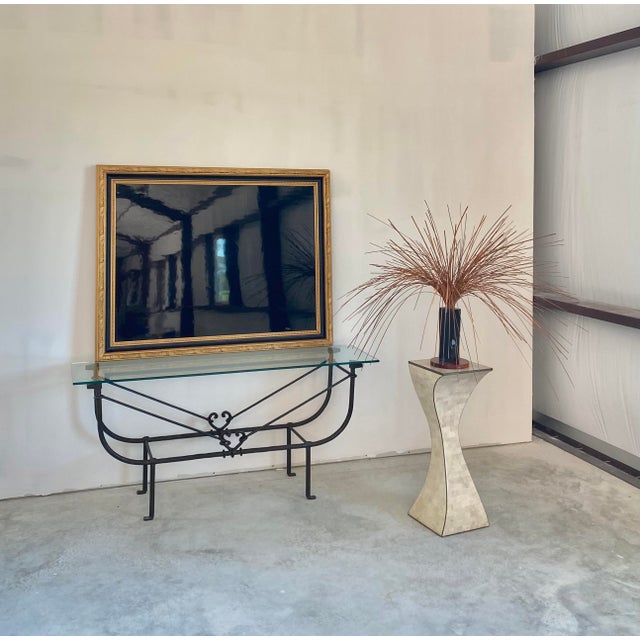 Hand Lacquered Piano Lid in Gilt Wood Frame For Sale - Image 4 of 16