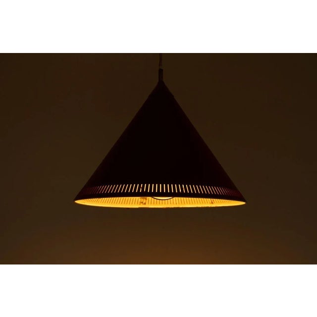 Red Modernist Danish Red Kegle Pendant Lamp by Bent Karlby for Lyfa, 1960s For Sale - Image 8 of 14