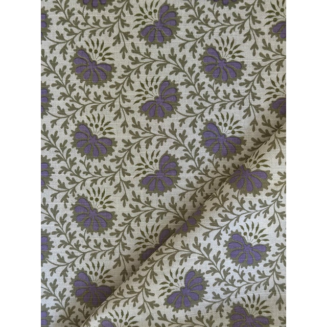 Modern Sister Parish -Verbena Fabric Willow Parma 4 Yards Hand Printed Linen Fabric For Sale - Image 3 of 6