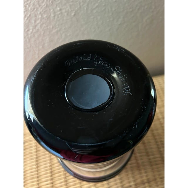Signed Geometric Black Glass Vase For Sale - Image 9 of 10