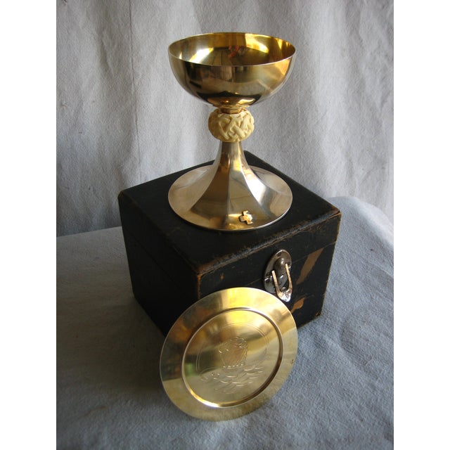 French Silver-Gilt Mid 20th Century Chalice in Box For Sale - Image 11 of 13