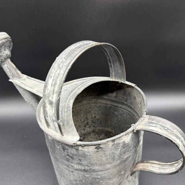 A Superb Vintage Small Sized Galvanised Watering Can, Circa 1920’s For Sale - Image 6 of 12
