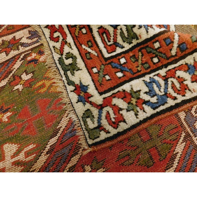 Antique Hand-Knotted Caucasian Gendje Gallery Rug. 4'7"x 9'3" For Sale - Image 14 of 15
