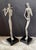 Abstract Modern Abstract Cast Aluminum Jazz Musician Sculptures, Set of 2, Silver Metal Figurines, Flute & Guitar Players Contemporary Music Decor 16” Statues For Sale - Image 3 of 12