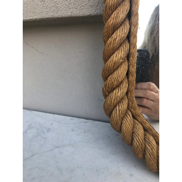 Mid-Century Modern Mid-Century Rectangular Rope Mirror Adrien Audoux and Frida Minet For Sale - Image 3 of 9