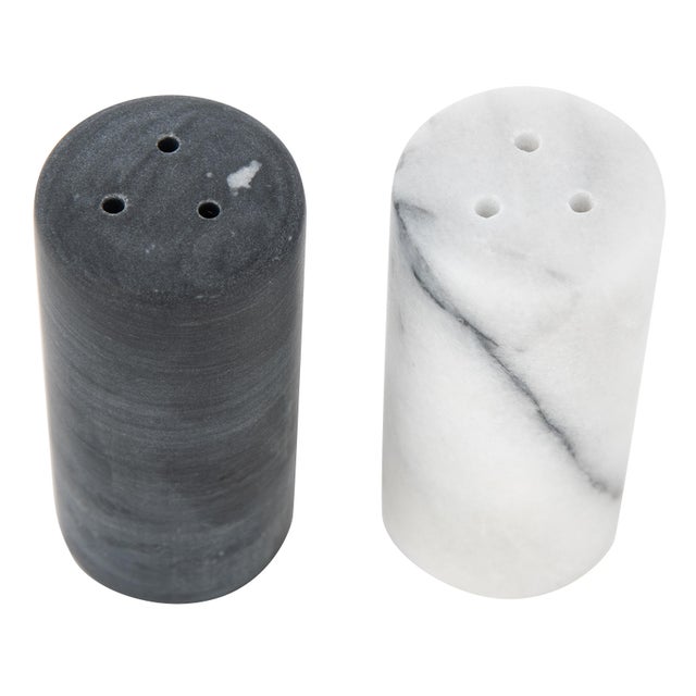 Contemporary Marble Salt and Pepper Shaker Set For Sale - Image 3 of 4