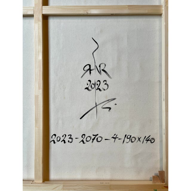 Dark Pink Contemporary Abstract Oil on Canvas "Abstract Informal 2023-2070-4" by Robert Niesse For Sale - Image 8 of 8