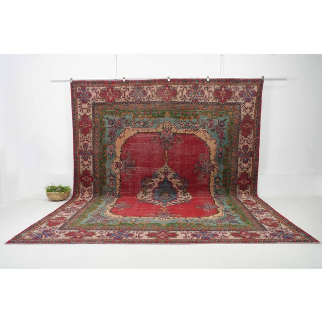 Vintage Persian Hand-Knotted area rug is a semi-antique vintage area rug. The '70s Eastern region of Persia's unique rug...