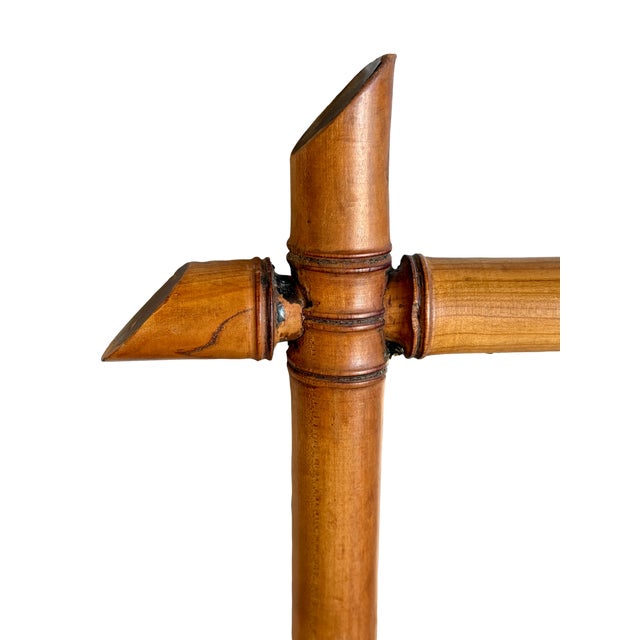 This extra large faux bamboo mirror was sourced in France along with the original glass. Carved from hardwood to create a...