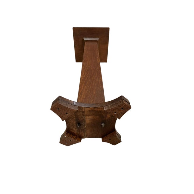 Wood Antique Mission Oak Pedestal Plant Stand For Sale - Image 7 of 11