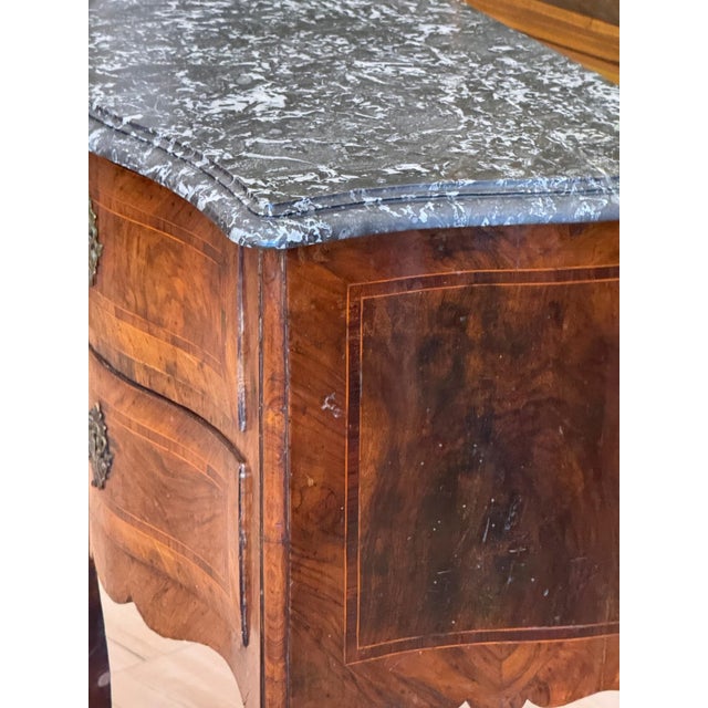 19th Century French Two Drawer Marble Topped Commode For Sale - Image 10 of 12