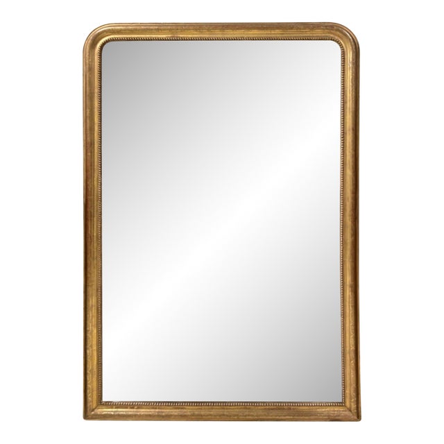 19th Century French Louis Philippe Large Gold Mirror For Sale