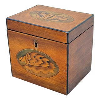 Georgian Satinwood Tea Caddy Butterfly Inlay, 1790 For Sale