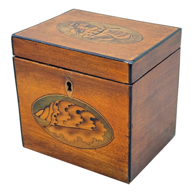 Georgian Satinwood Tea Caddy Butterfly Inlay, 1790 For Sale
