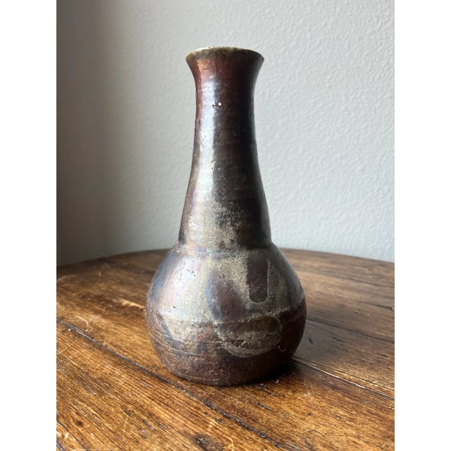 Contemporary Studio Pottery Bottle Shaped Vessel/Vase For Sale - Image 3 of 9