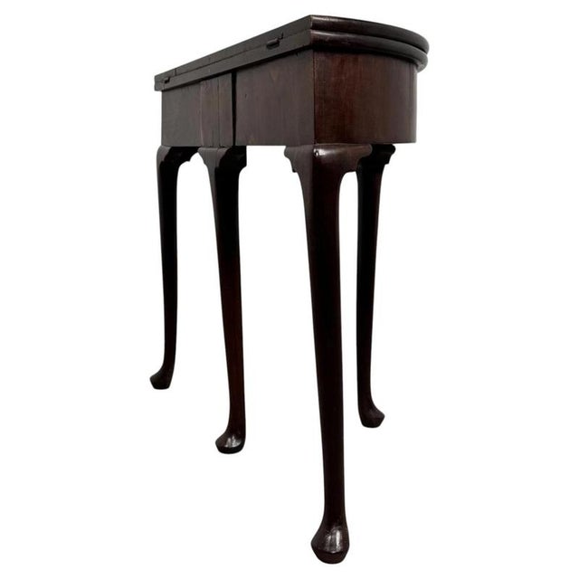 18th Century English Mahogany Demi-Lune Card Table For Sale - Image 6 of 11