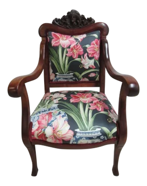 Vintage Victorian Figural Carved Arm Chair