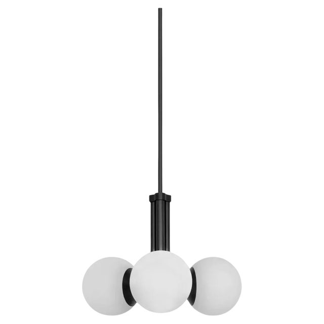 Tubular SM Black Pendant Light 3 by Schwung For Sale