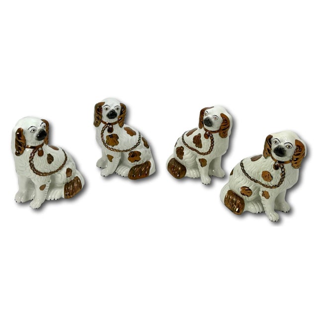 This really is a Great Looking & Quite Unusual to Find Matching Set of 4 Authentic Antique English Staffordshire Pottery...