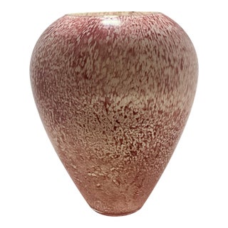 Red & White Spatter Glass Vase For Sale