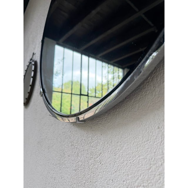 Vintage Round Metal Mirror, 1970s For Sale - Image 9 of 18