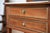 Pair of French Nightstands or Bedside Tables of Mahogany With Inset Marble Tops For Sale - Image 9 of 12
