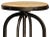 Reclaimed wood and iron round backless barstool. Industrial iron and natural wood stool that adjusts up and down from...