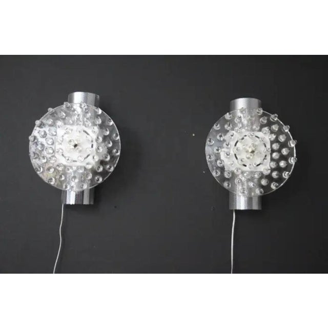 Crystal Murano Glass and Silver Wall Lights by Murano for Murano, 2000, Set of 2 For Sale - Image 6 of 18