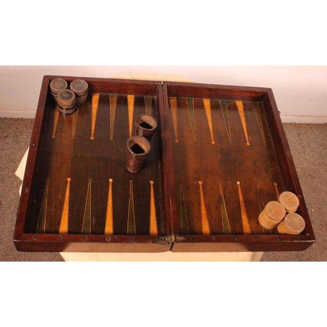 19th Century Games Box in Walnut and Boxwood For Sale - Image 6 of 10