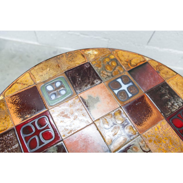 Round Ceramic Coffee Table attributed to Jean Gregorieff, 1960s For Sale - Image 10 of 15