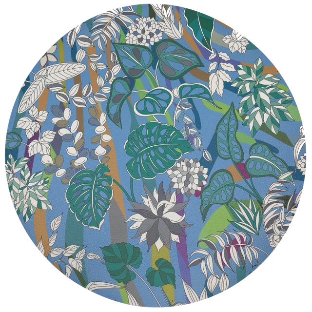 Nicolette Mayer Sabi Jungle Savuti 16" Round Pebble Placemats, Set of 4 For Sale