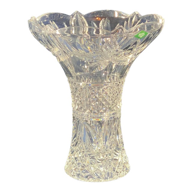 Early 21st Century Godinger Shannon Crystal Peony Vase For Sale