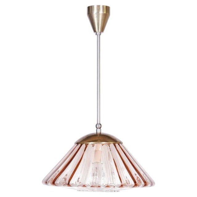 Mid-Century Modern Pendant Light in Chrome and Brass by Kamenický Šenov, Czech, 1960s For Sale - Image 9 of 9