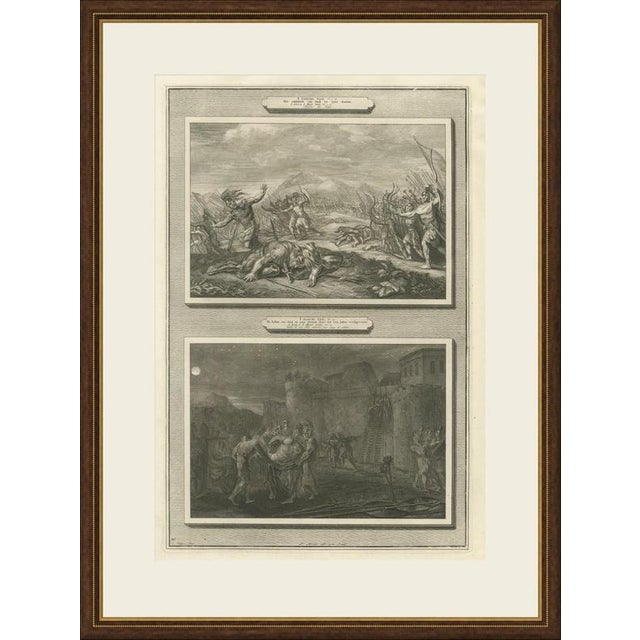 This original copperplate engraving from Pieter Mortier's illustrated Bible, Amsterdam circa 1700, shows two biblical...