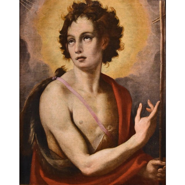 Florentine School Artist, St. John the Baptist, 1500-1600, Oil on Canvas For Sale - Image 16 of 16