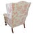 Queen Anne Queen Anne Style Wingback Armchair in Red Toile De Jouy For Sale - Image 3 of 14