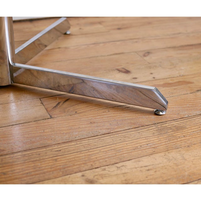 1970s Glass and Steel Table attributed to Florence Knoll for Roche Bobois, 1970s For Sale - Image 5 of 10