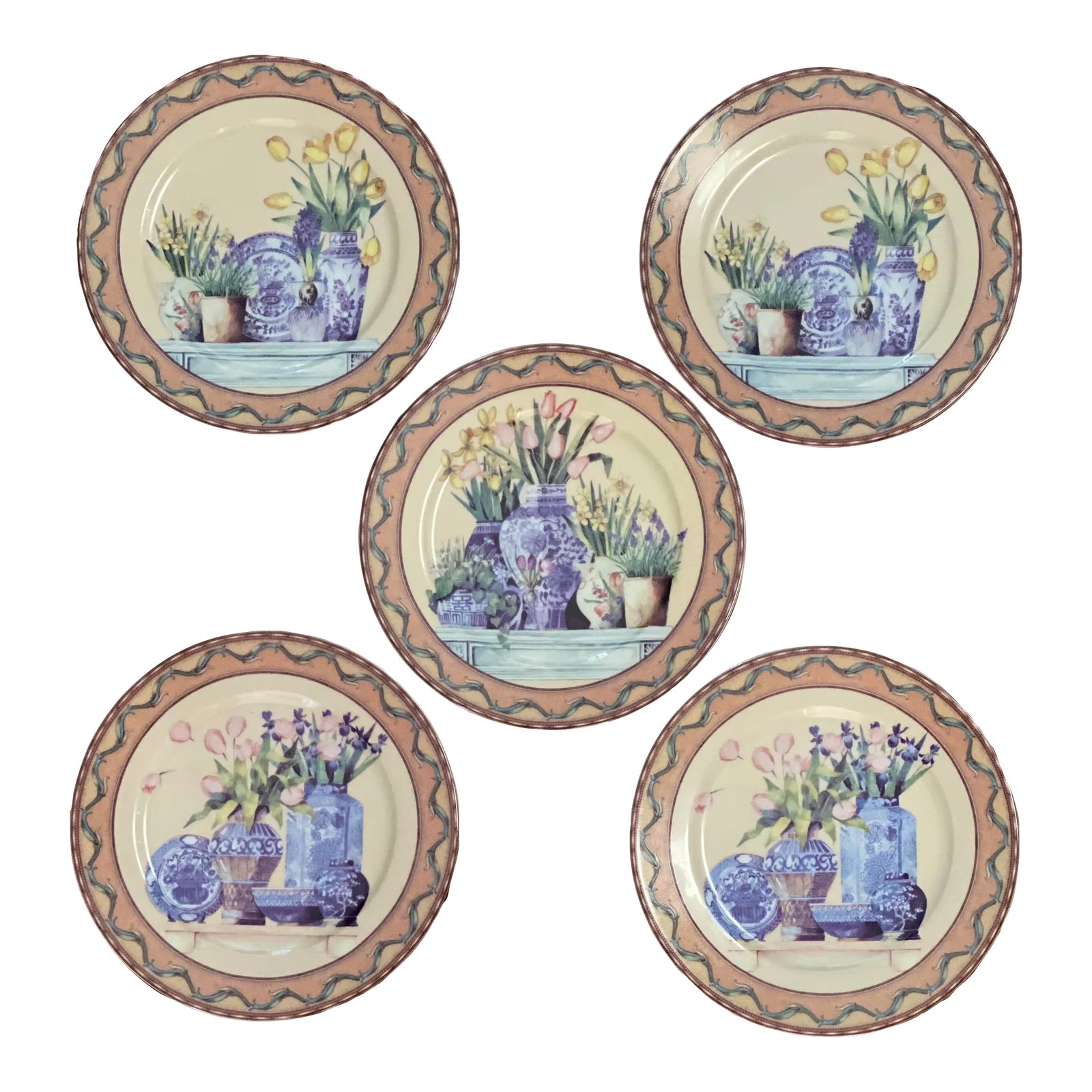 Email De Limoges by I Godinger Dessert Plates Set of 5 Chairish