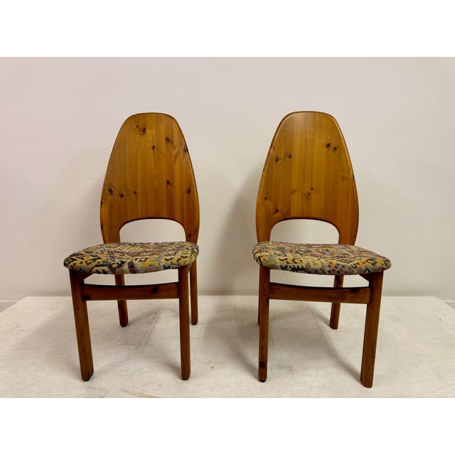 Wood Vintage Danish High Back Pine Dining Chairs by Niels Koefod for Glostrup, 1970s, Set of 6 For Sale - Image 7 of 18
