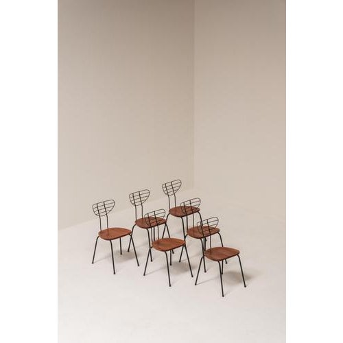 Radar Dining Chairs by Willy Van Der Meeren for Imexcotra, 1950, Set of 6 For Sale - Image 11 of 13