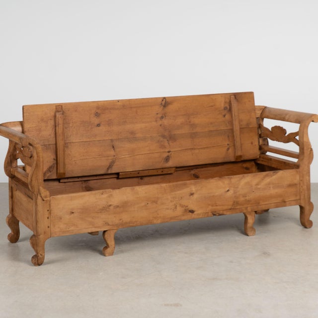 The years of use have deepened the warm patina of the pine, aging gracefully through the years in this Swedish bench. The...