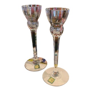 Pair of Waterford Crystal Candlesticks, Palladia Collection For Sale