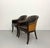 English Vintage Leather & Cane Barrel Armchairs - Pair For Sale - Image 3 of 7