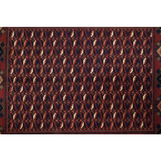 Textile Semi Antique Hand Made Afghani Afghanestan Rug For Sale - Image 7 of 14