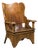 Rustic 19th Century English Walnut Lambing Chair with Carved Base For Sale