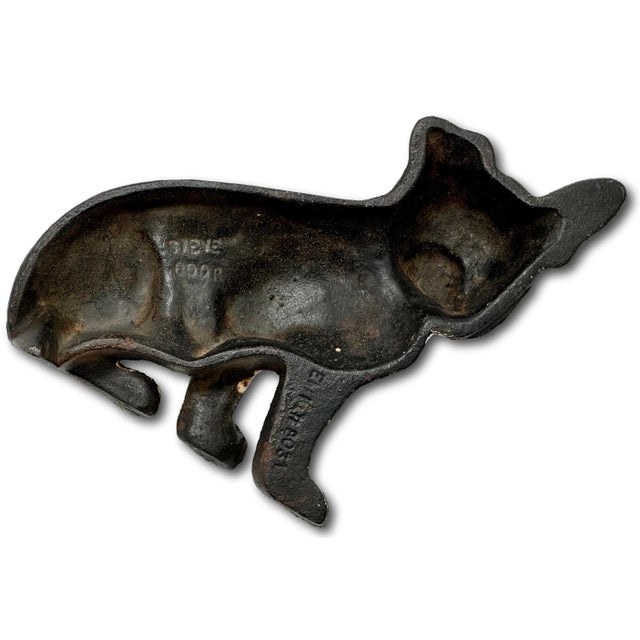 Hard 2 Find Vintage 1930s "Wedge" Type Cast Iron Boston Terrier Puppy Dog Doorstop by Spencer Guillford For Sale - Image 9 of 12